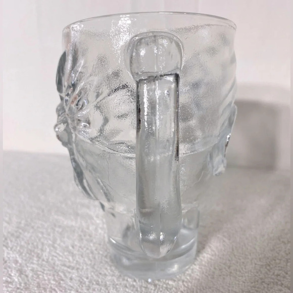 Vintage Luminarc USA Large Clear Glass Skull Mug - Picture 5 of 15